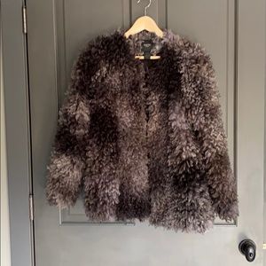 Smythe grey/silver/black faux fur coat barley used
